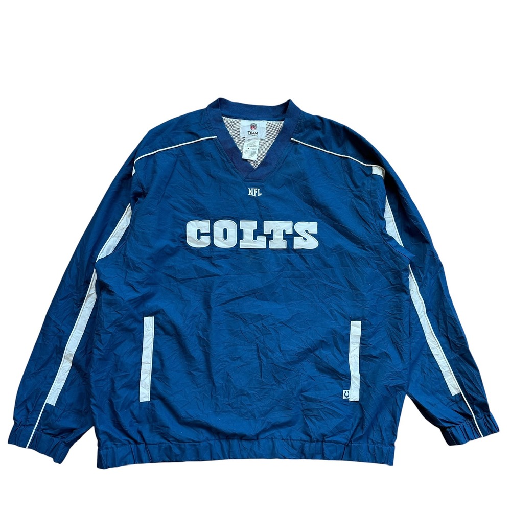 NFL Team Apparel Indianapolis Colts Windbreaker Pullover Blue Mens XL
